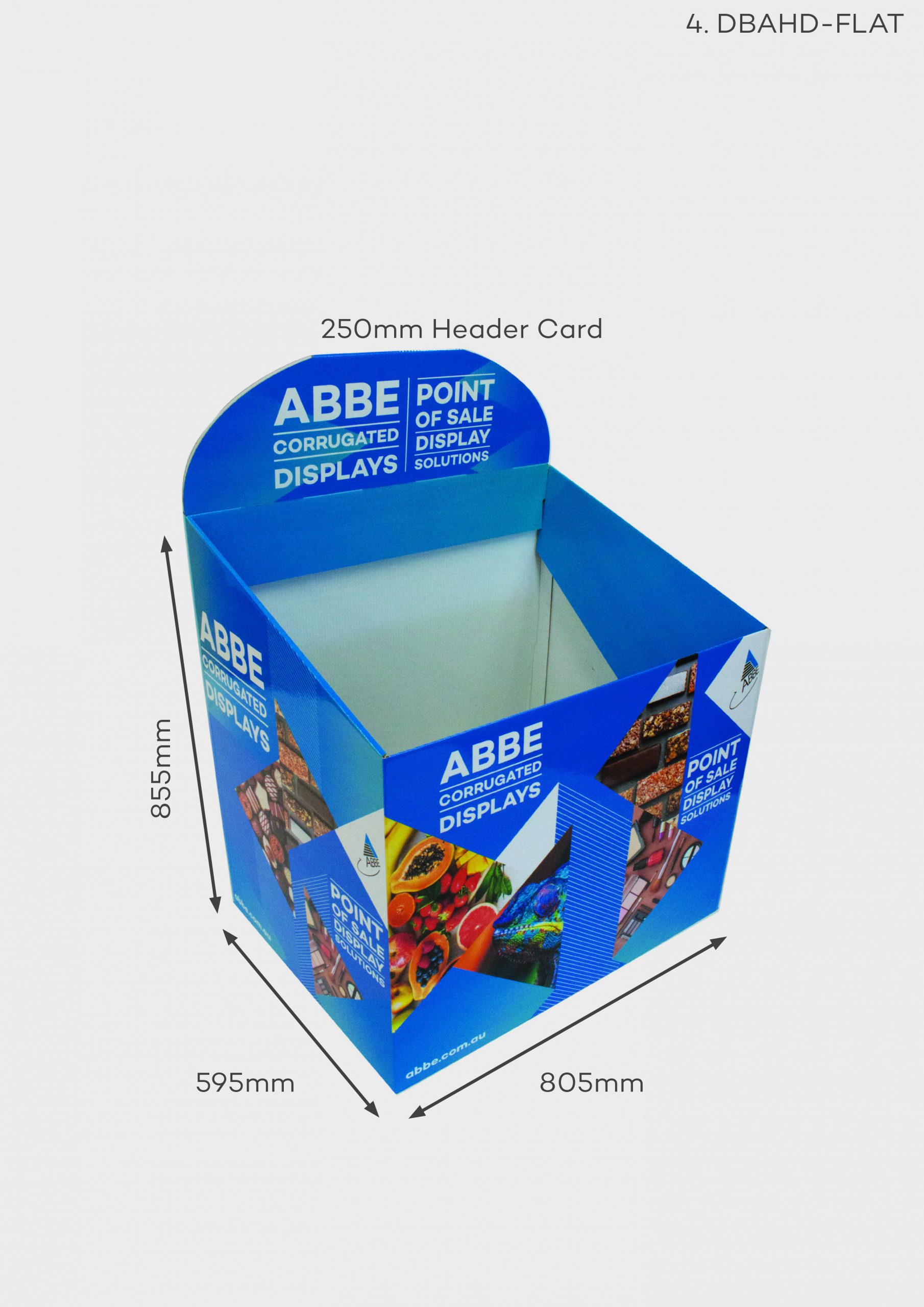 Angled Dump Bin + Header (Ref DBAHD-FLAT)