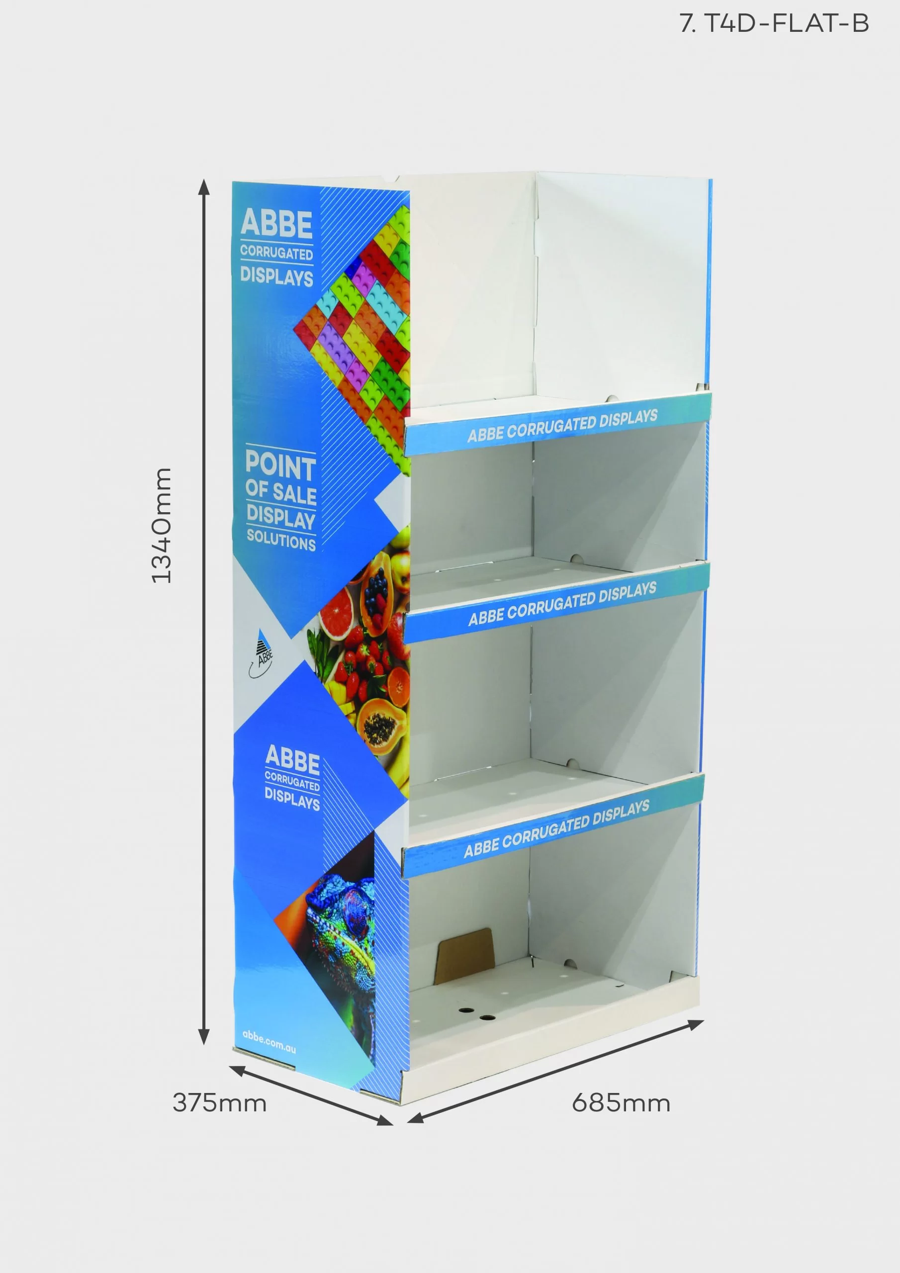 4 Shelf Large-Wide Display (Ref T4D-FLAT-B)